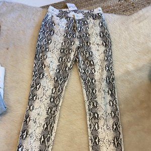 alligator print denim, size small, stretchy